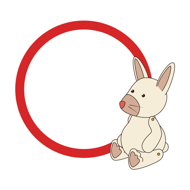 кругла рамка з іграшкою кролика
 - Вектор, зображення