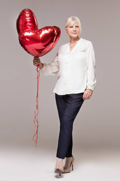Elegant senior lady, valentine's day. - Photo, image