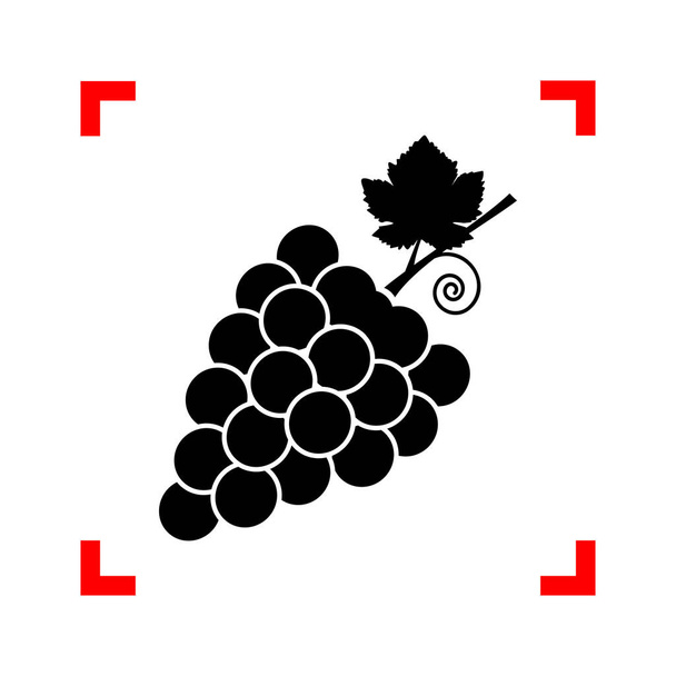 Trauben Zeichen Illustration. schwarzes Symbol in Fokusecken auf weißem b - Vektor, Bild