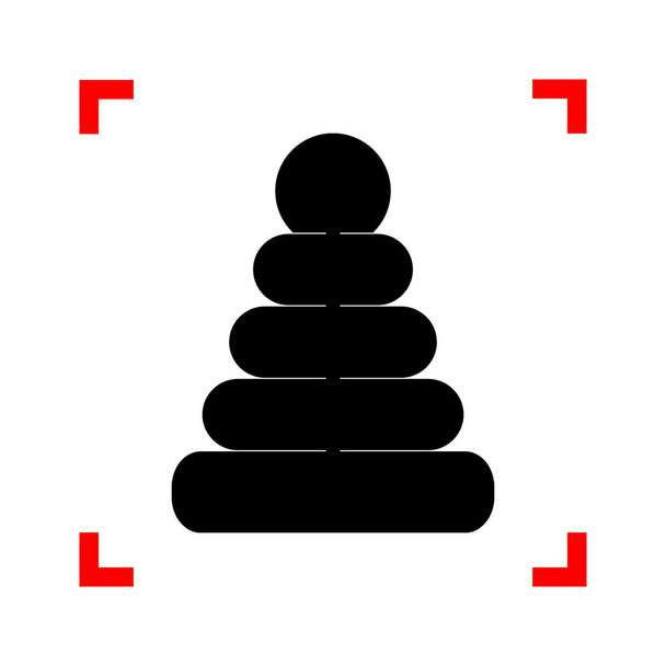 Jehlanové ilustraci sign. Černá ikona v rozích zaměření na bílém - Vektor, obrázek