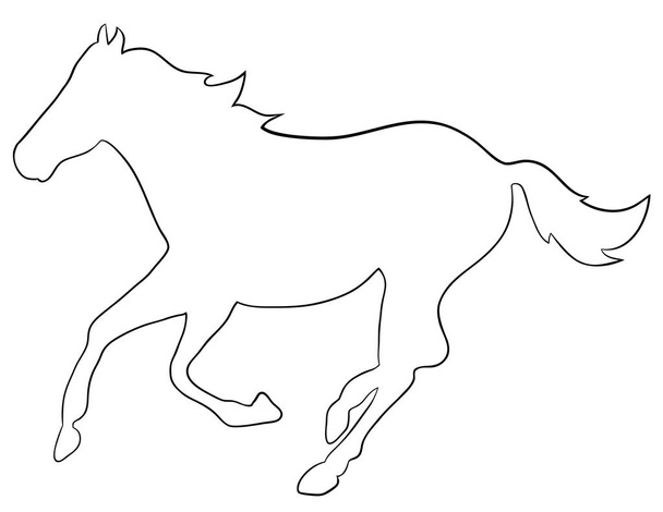 Chov koní jemné vektorové siluetu - černé za bílé. EPS 10 vektorové ilustrace - Vektor, obrázek