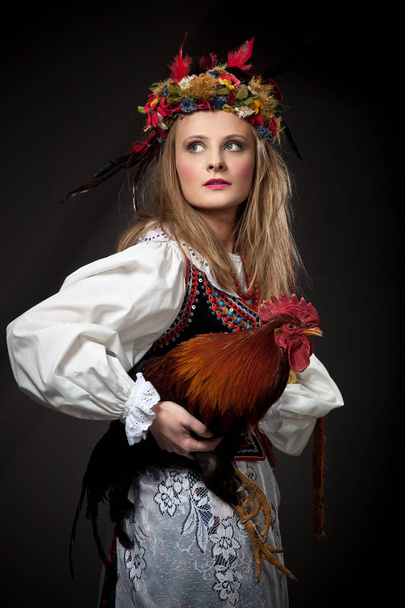 Girl with a cock - Photo, Image