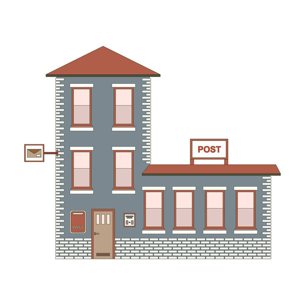 Building exterior of Post Office. Vector illustration eps10 - Vector, Image