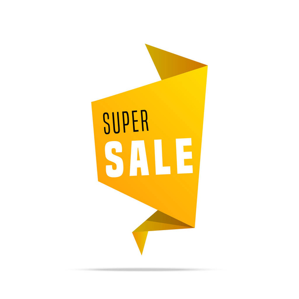 Super Sale shining banner on colorful background. Sale background. Geometric design. Super Sale and special offer. Vector illustration. - Wektor, obraz