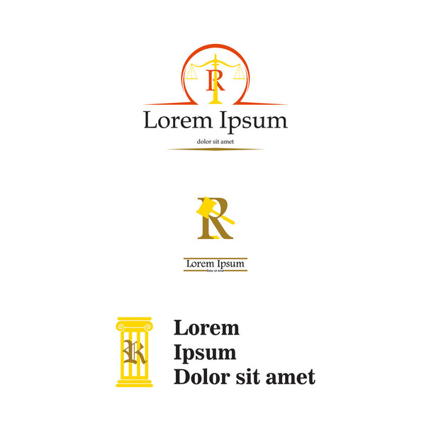 Lettre R loi et logo de l'avocat, loi élégante et cabinet d'avocats vecteur logo design. Entreprise, marque, identité
 - Vecteur, image