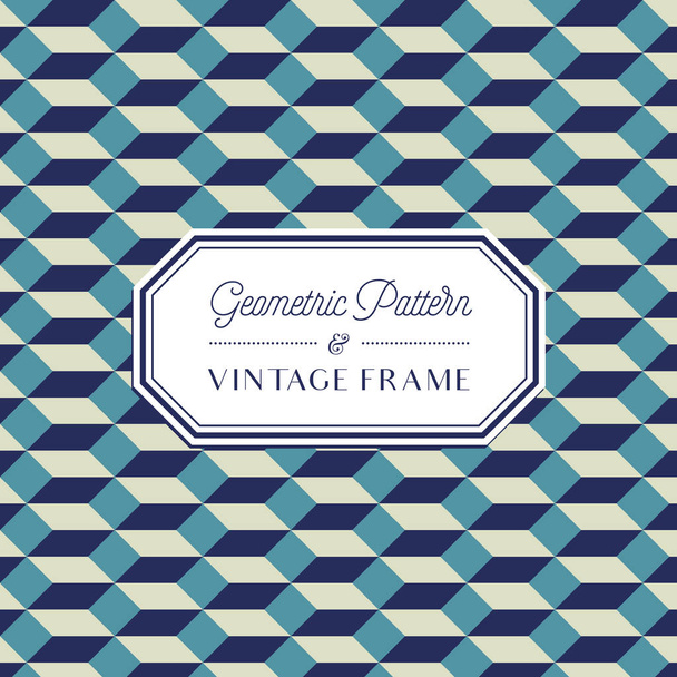 Geometric Pattern with Vintage Frame - Vector, afbeelding