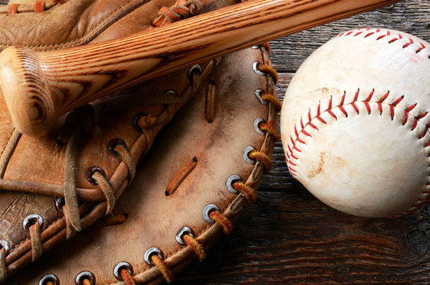 Staré použité baseballové vybavení - Fotografie, Obrázek