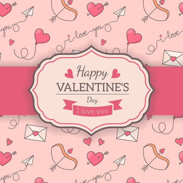 St. Valentines card template. - Vector, Imagen