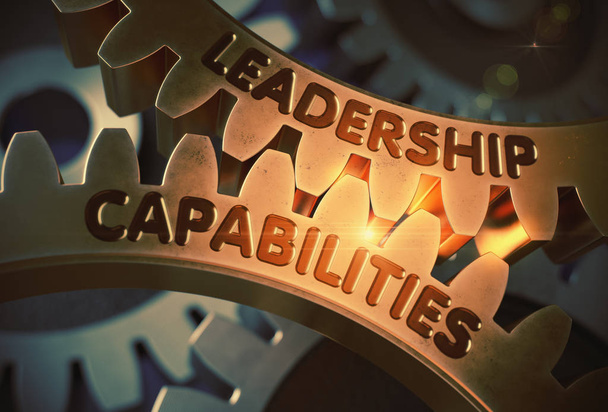 Capacidades de liderazgo en Golden Gears. Ilustración 3D
. - Foto, imagen