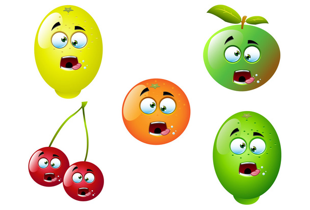 Set di frutta del cartone animato 7
 - Vettoriali, immagini