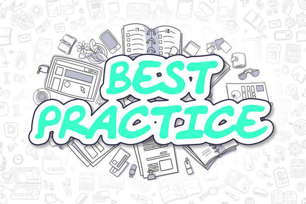 Best Practice - Doodle Green Word. Business Concept. - Photo, Image