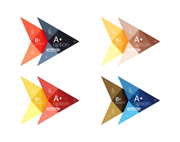 Bandiere infografiche con opzione freccia colorata, modelli geometrici aziendali
 - Vettoriali, immagini