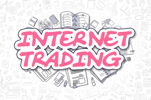Internet Trading - Doodle Magenta Texto. Conceito de negócio
. - Foto, Imagem
