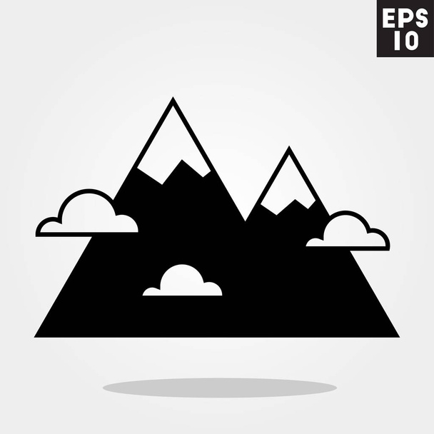 Mountain icon in trendy flat style isolated on grey background. Camping symbol for your design, logo, UI. Vector illustration, EPS10. - Vetor, Imagem