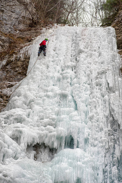 Bergsteiger am Brankovsky-Eisfall, Slowakei - Foto, Bild