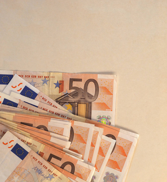 Euro (EUR) notes, European Union (EU) with copy space - Photo, Image
