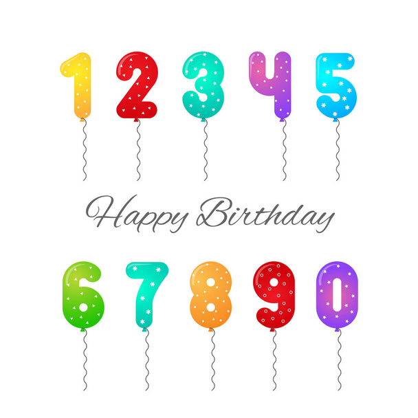 Colorful numbers and symbols balloons.  - ベクター画像