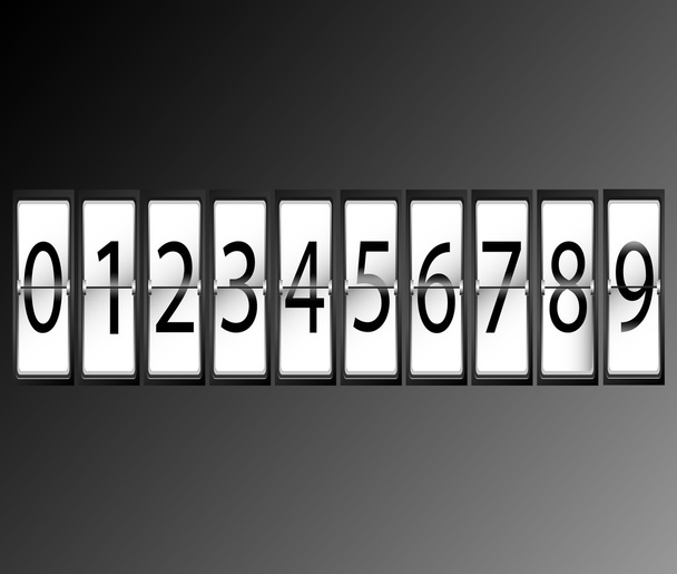 Numbers on Airport Terminal timetable Display Font Set vector illustration - Vektor, kép