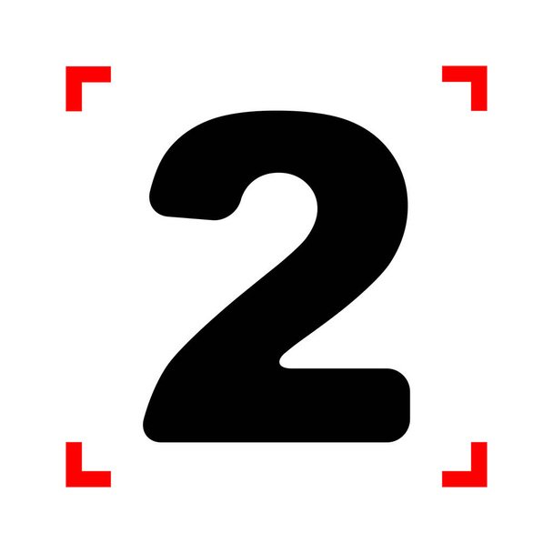 Znak čísla 2 prvky šablony návrhu. Černá ikona v zaměření kukuřice - Vektor, obrázek