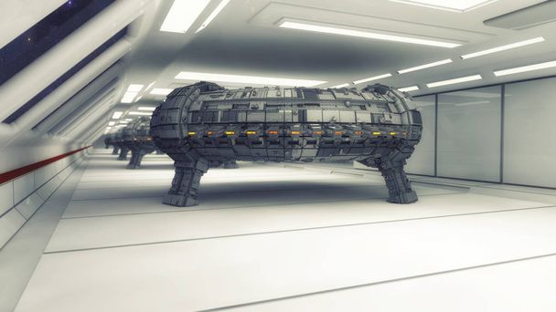 3D futuristische Raumschiffe - Foto, Bild