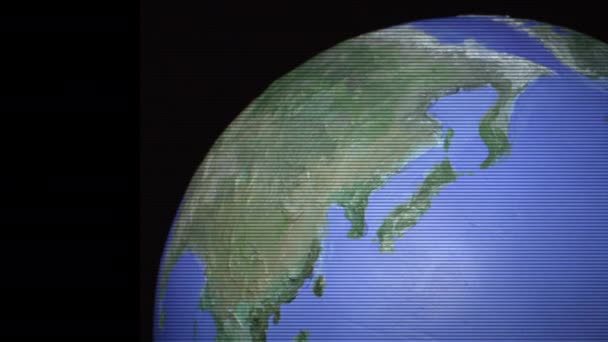 Off centered seamless loop of top of digitized globe - Footage, Video