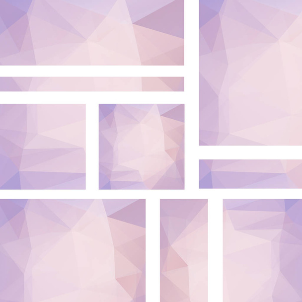 Vektorové bannery s polygonální abstraktní pastelově růžové trojúhelníky. Abstraktní polygonální nízké poly bannery - Vektor, obrázek