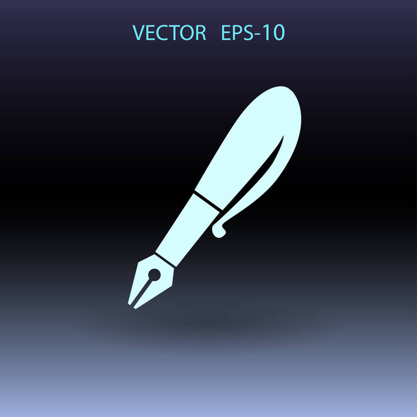 Flat  icon of pen. vector illustration - Vector, Imagen