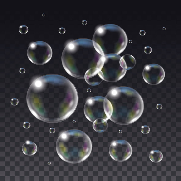 Relistic vector isolated Soap Bubbles. - Vector, Image