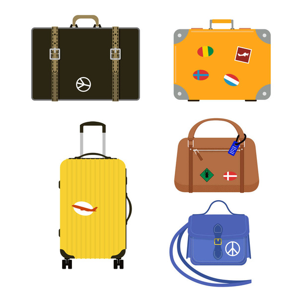 Journey suitcase travel bag vector. - Vector, Image