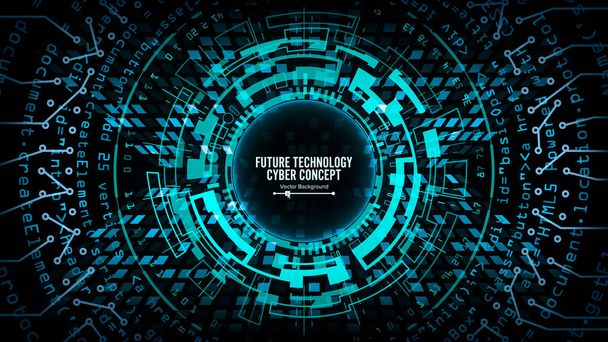 Abstract Futuristic Technological Background Vector. Hi Speed Digital Design. Security Network Backdrop - Vector, Image