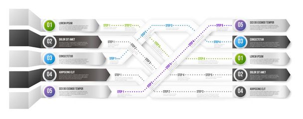 Plantilla de Infografía de Línea de Tiempo con Pasos
 - Vector, imagen