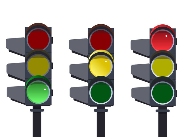 Traffic light, traffic light sequence vector. - Vector, Image