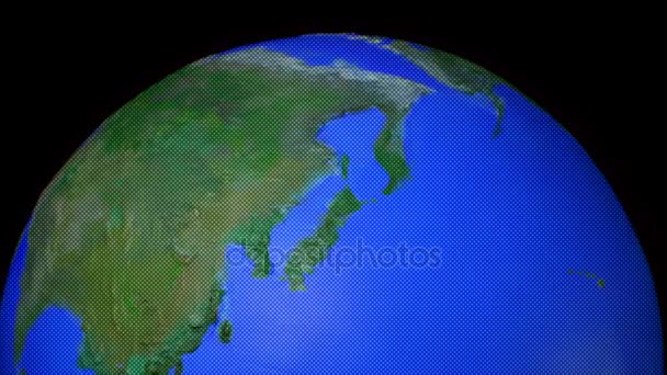 Centered seamless loop of top of half tone style globe - Footage, Video