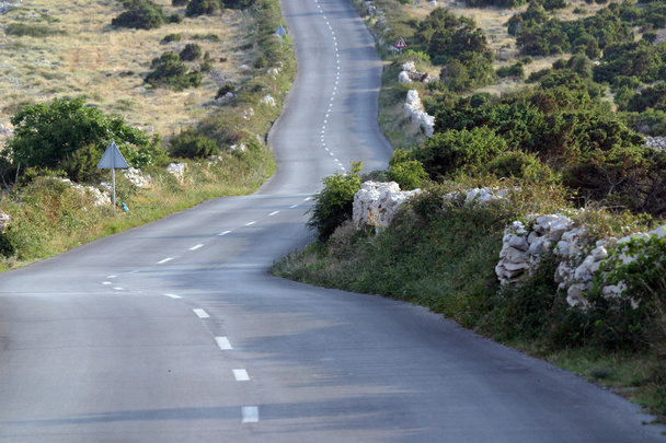 Asphalt winding road, Island of Pag, Croatia. - Photo, Image
