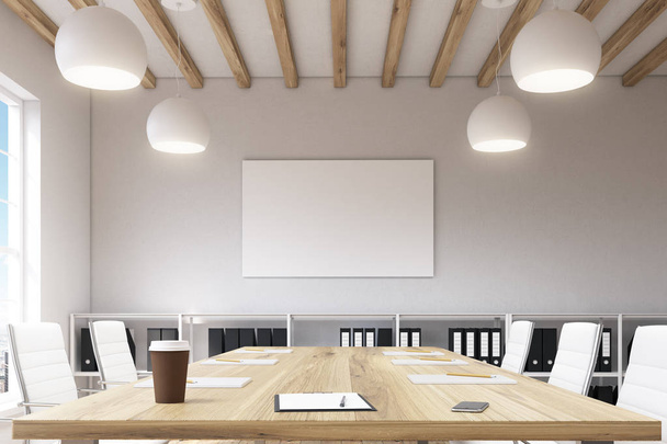 Conference room with wooden table - Foto, Bild