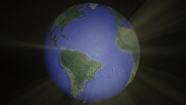 Centered seamless loop of light ray style globe (Golden Version) - Footage, Video
