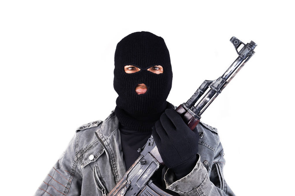 Terrorist mit Maschinengewehr ak47 - Foto, Bild