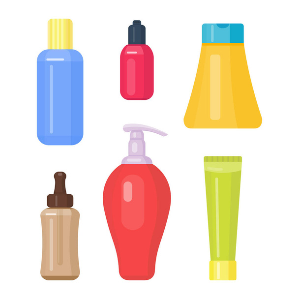 Set of cosmetic tubes isolated vector. - Vector, Imagen