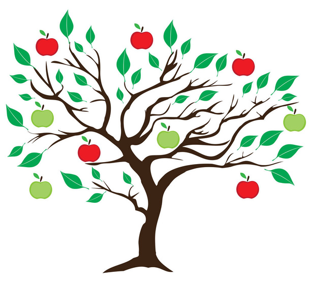 vektör elma ağacı - Vektör, Görsel
