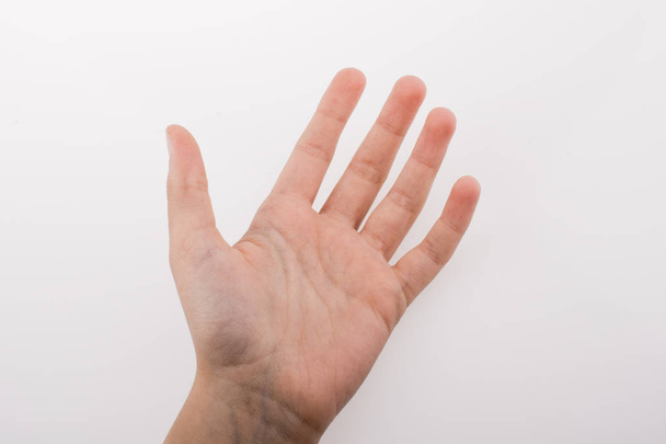 Emberi kéz egy fehér háttér - Fotó, kép