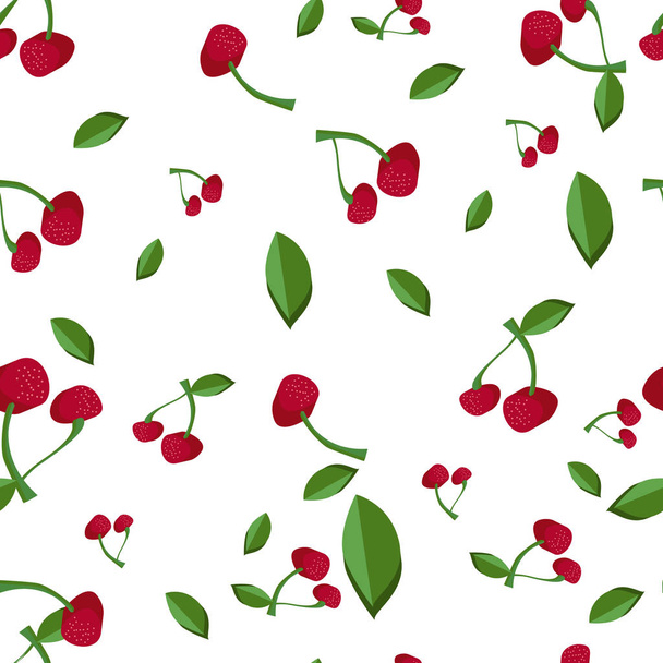 Cherry seamless pattern. Vector texture for textile - Vector, imagen