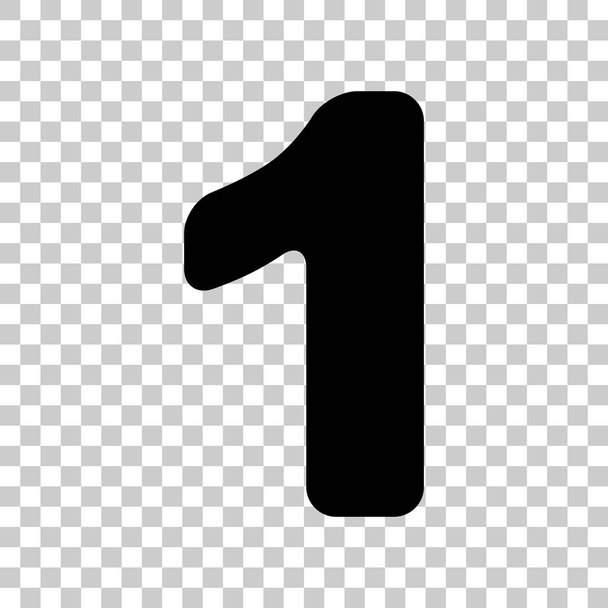 Number 1 sign design template element. Black icon on transparent - Vector, Image