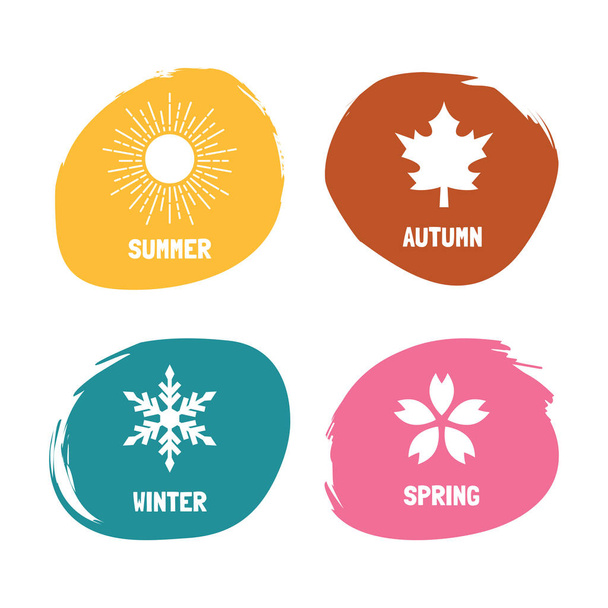 four seasons abstract flat design - Vector, Image