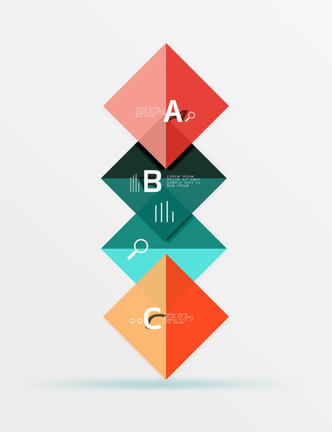 Глянцевые квадраты с текстом, концепция абстрактного геометрического дизайна
 - Вектор,изображение