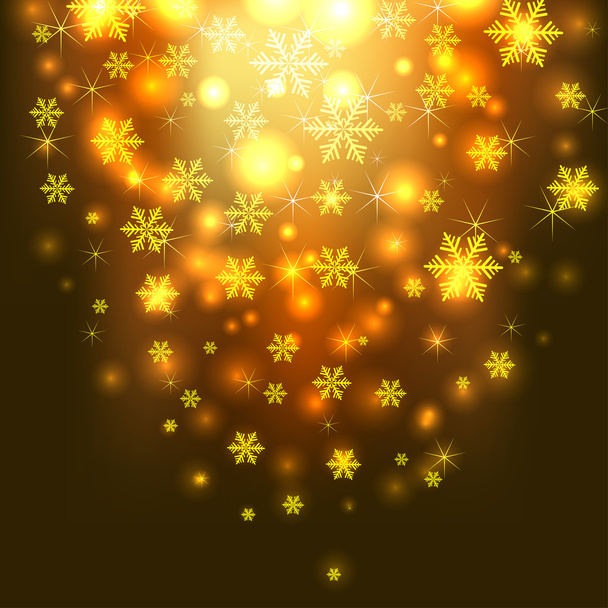 Abstract golden snowflakes - Vektor, obrázek