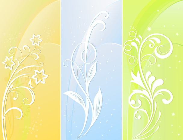 Vertical color floral vector banners. - Vektor, Bild