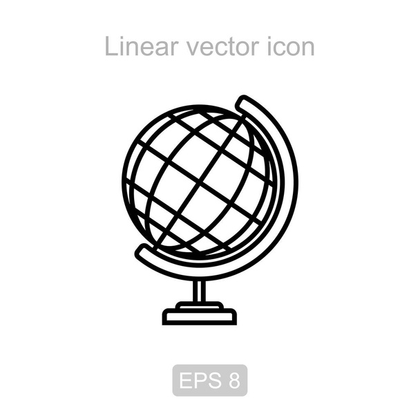 Globe. Lineaire vector pictogram. - Vector, afbeelding