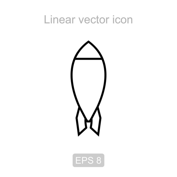 Rakéta. Lineáris vektor ikon. - Vektor, kép