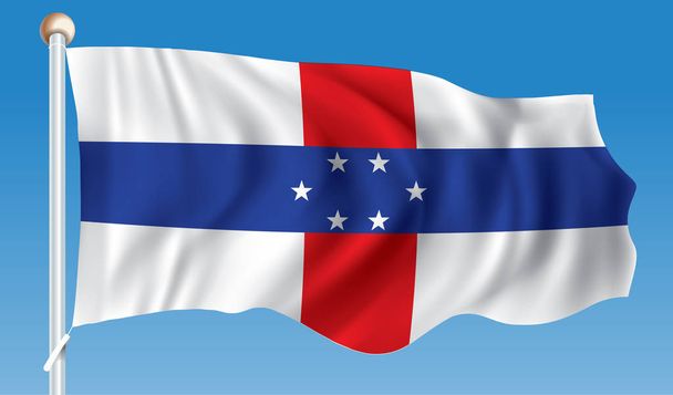 Bandeira das Antilhas Neerlandesas - Vetor, Imagem