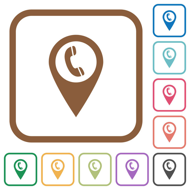 Call box GPS map location simple icons - Vetor, Imagem